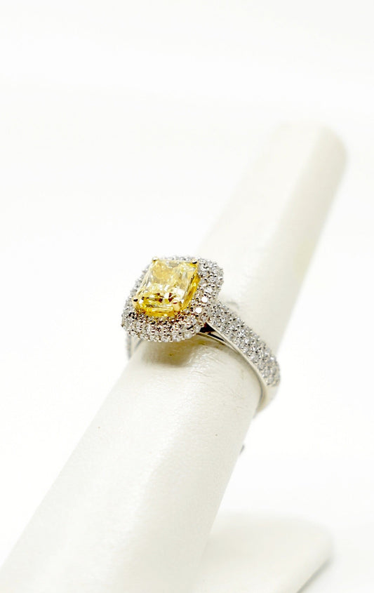 Emerald Cut Yellow Diamond Ring