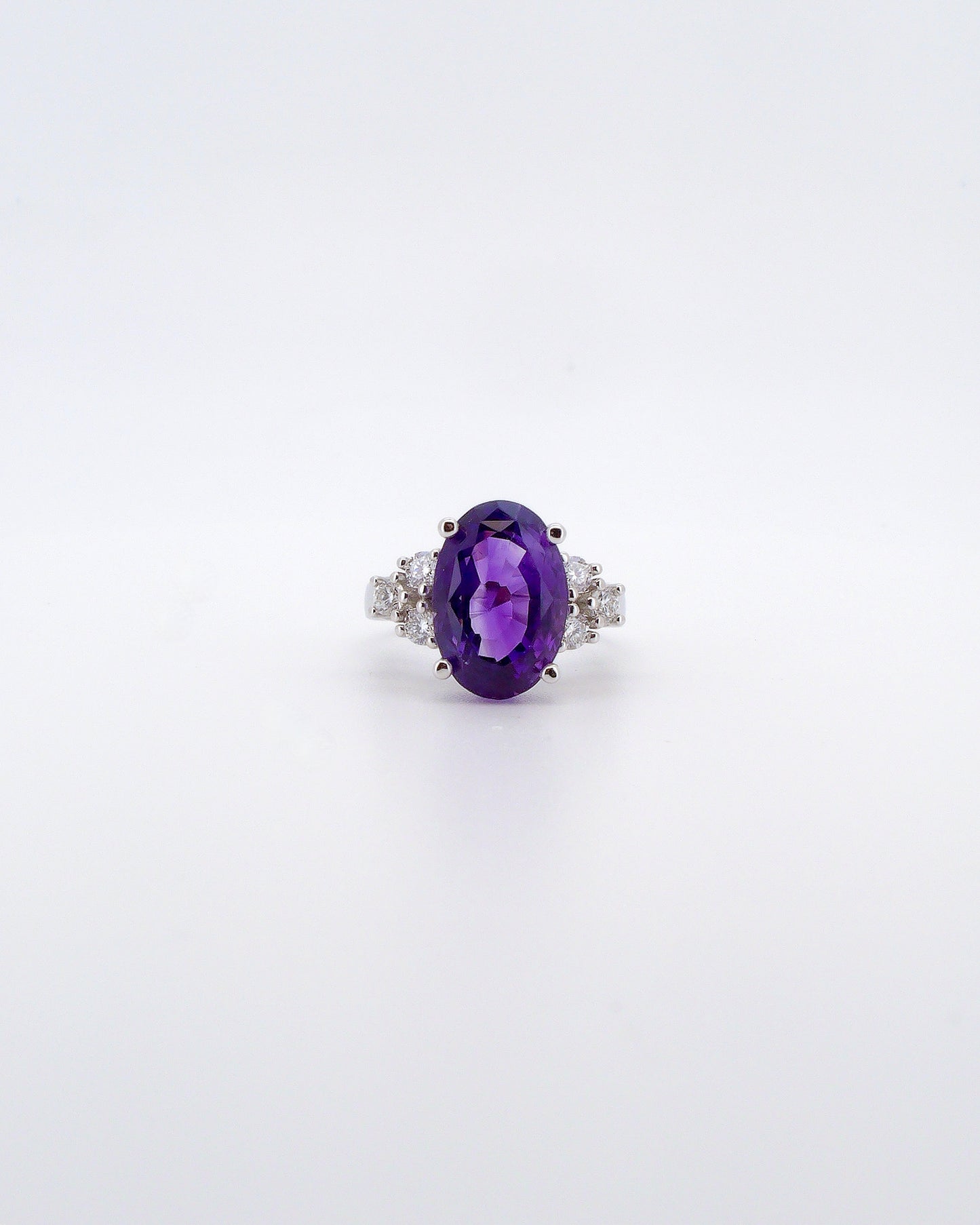7.04 Carat Amethyst & Diamond Ring