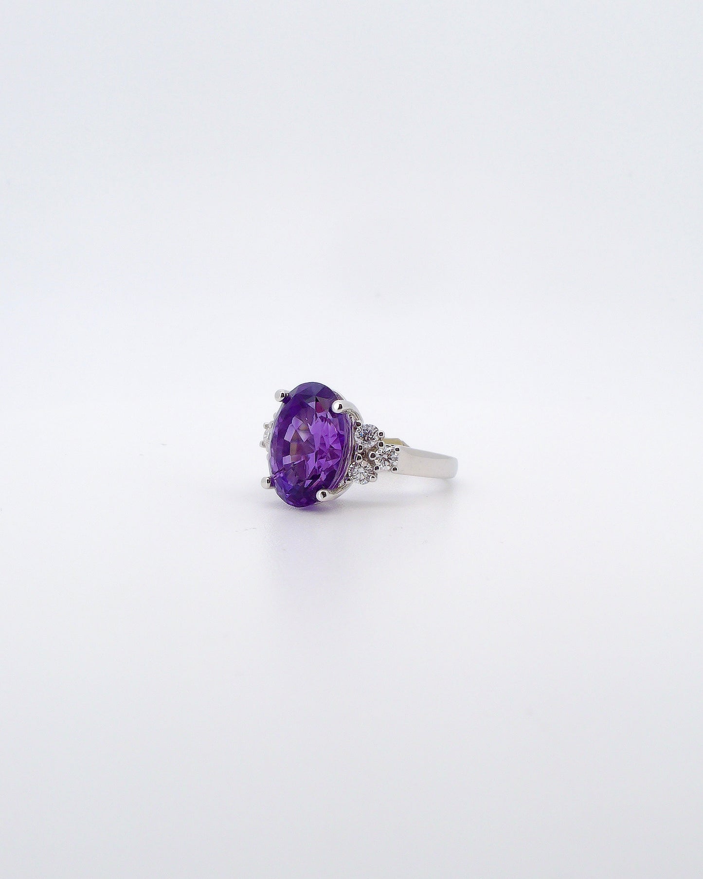 7.04 Carat Amethyst & Diamond Ring