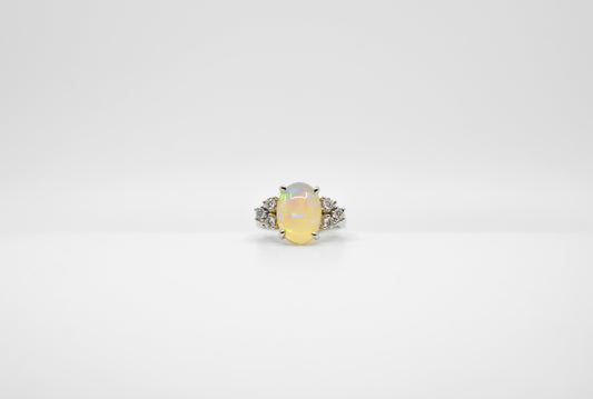 Opal & Diamond Trio Ring