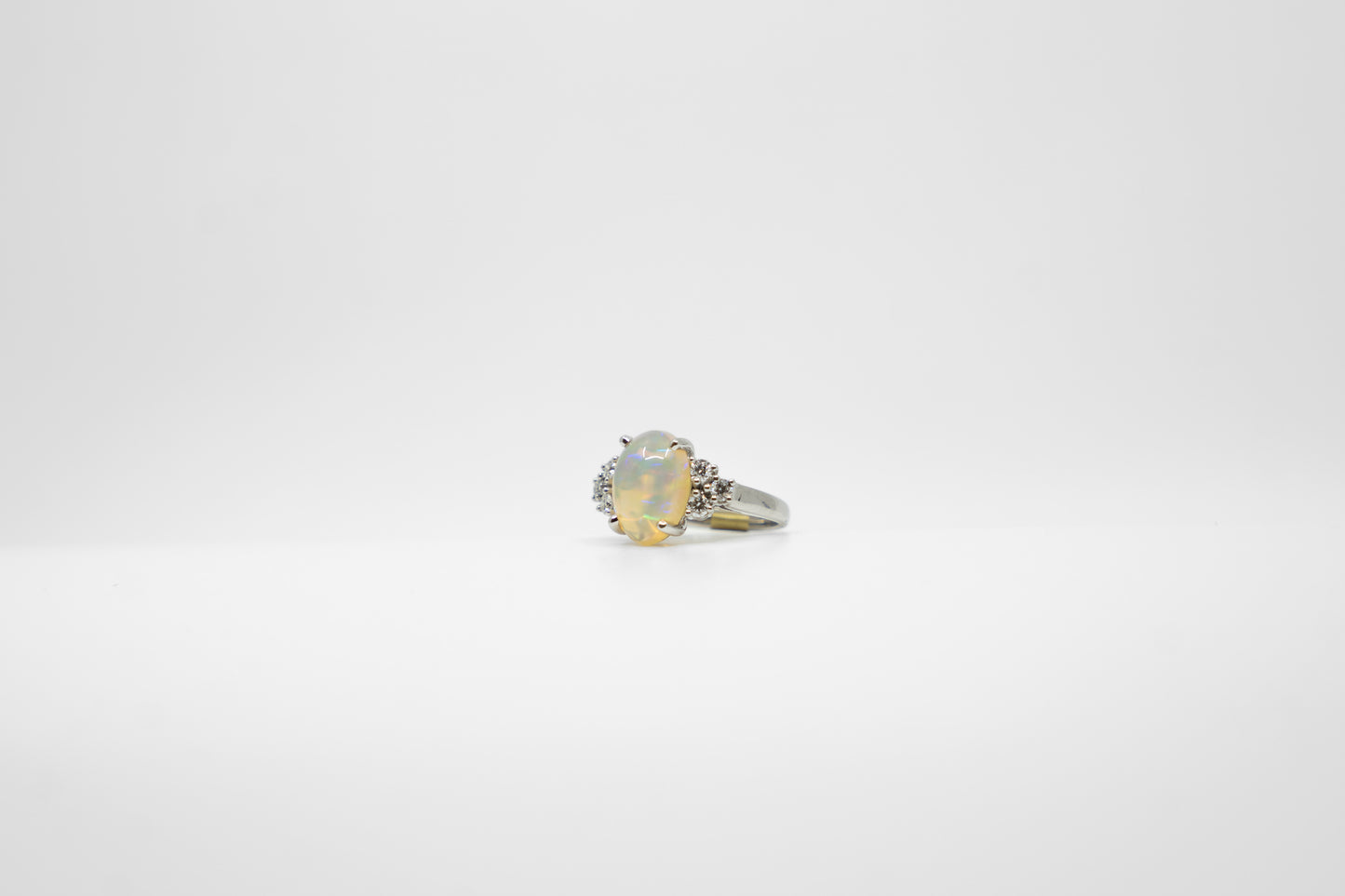 Opal & Diamond Trio Ring