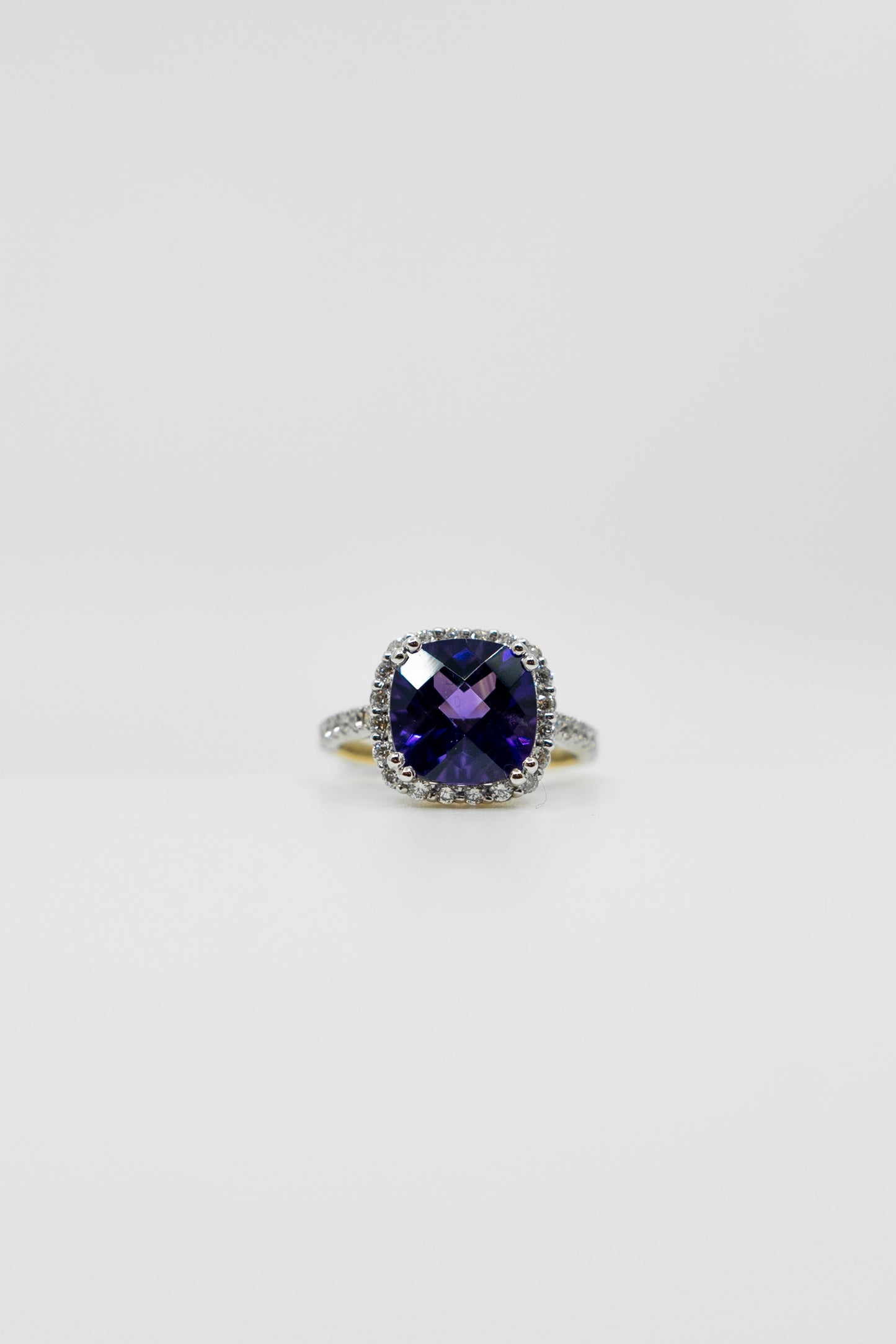 Cushion Cut Amethyst Ring