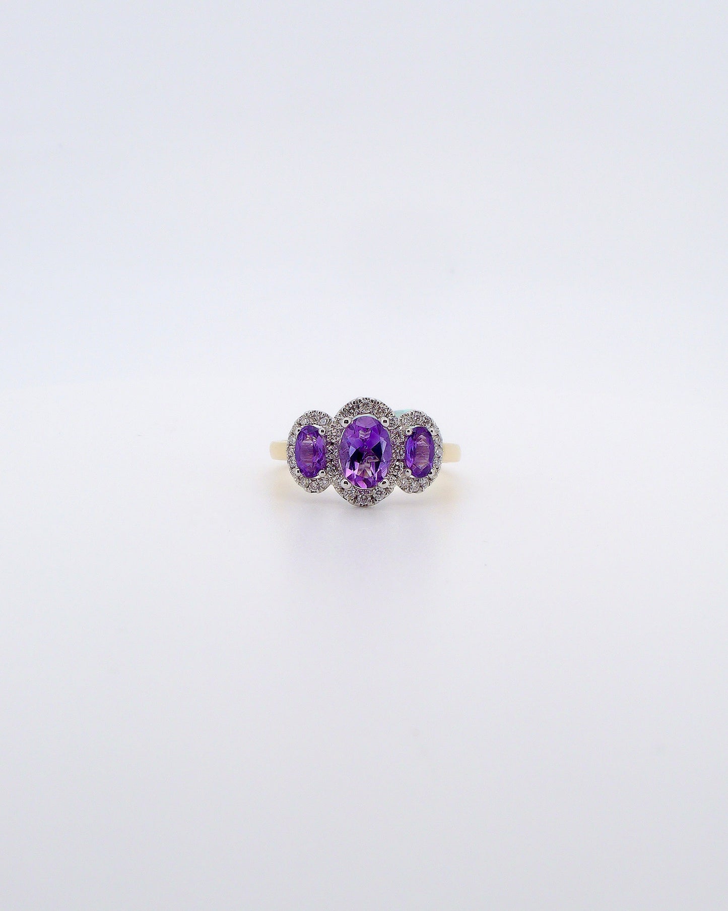 Past, Present, & Future Amethyst & Diamond Ring