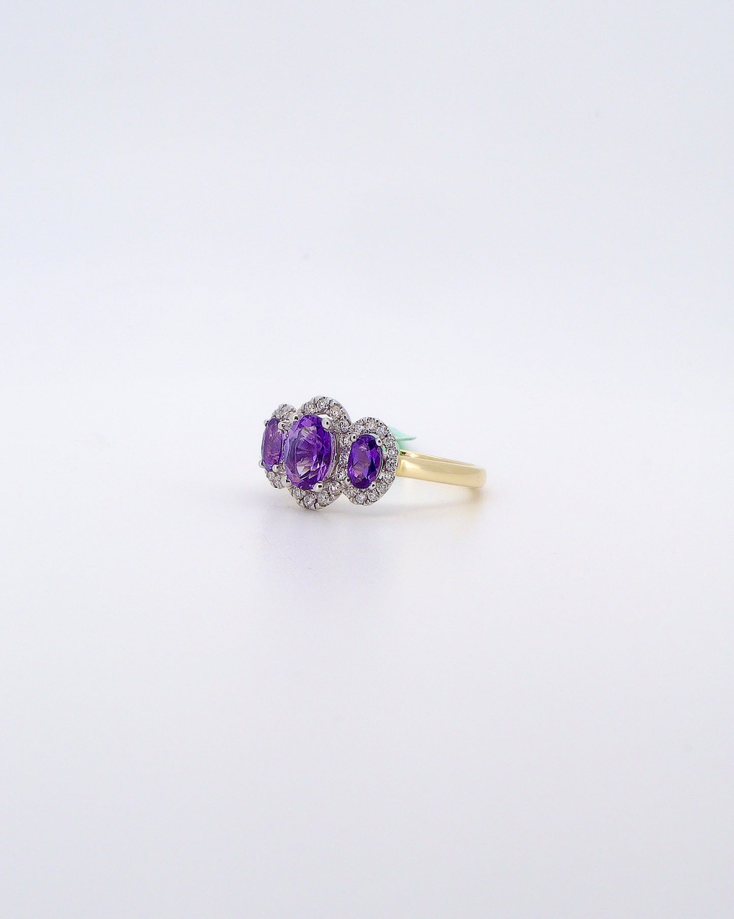 Past, Present, & Future Amethyst & Diamond Ring