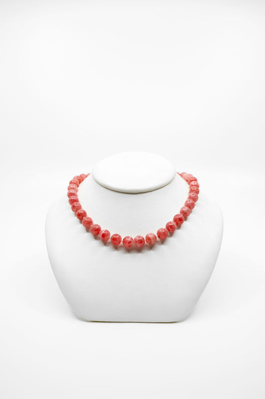 40 Bead Rhodochrosite Strand