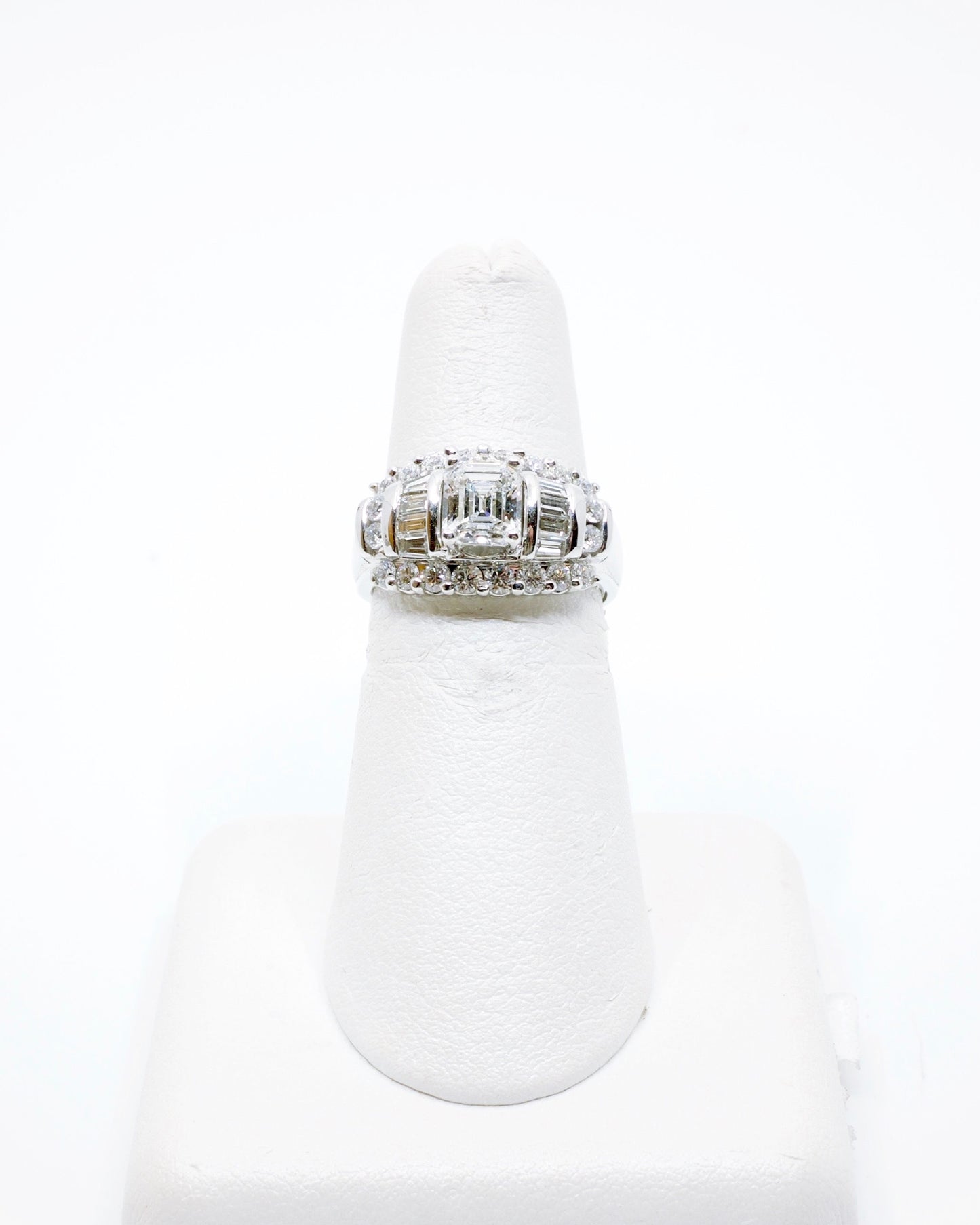 Emerald Cut Centre Diamond Ring
