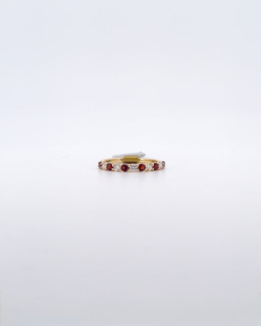 Garnet & Diamond Band