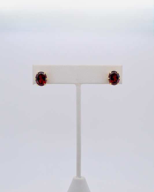 Garnet Oval Earrings