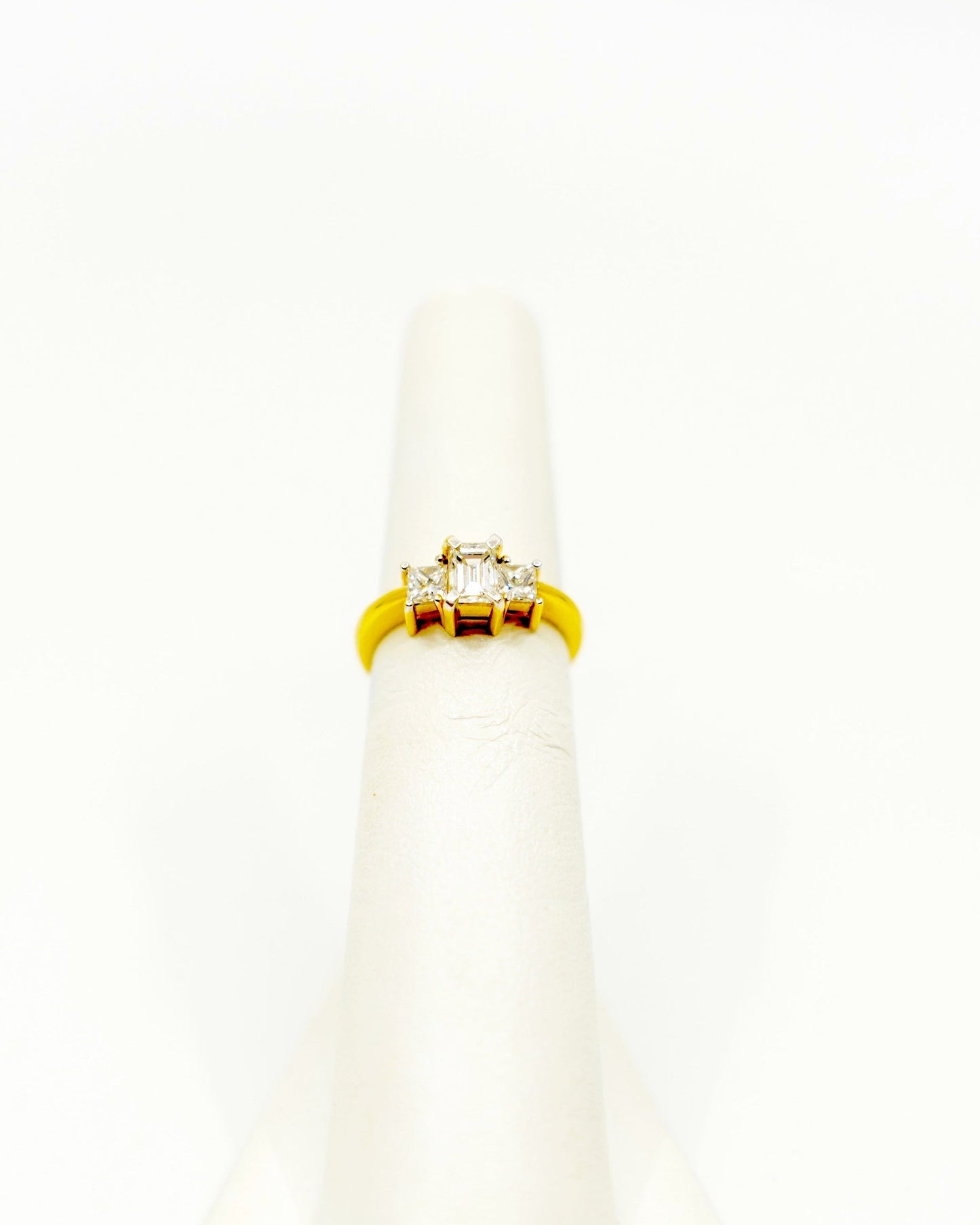 Past Present Future Emerald Cut Ring
