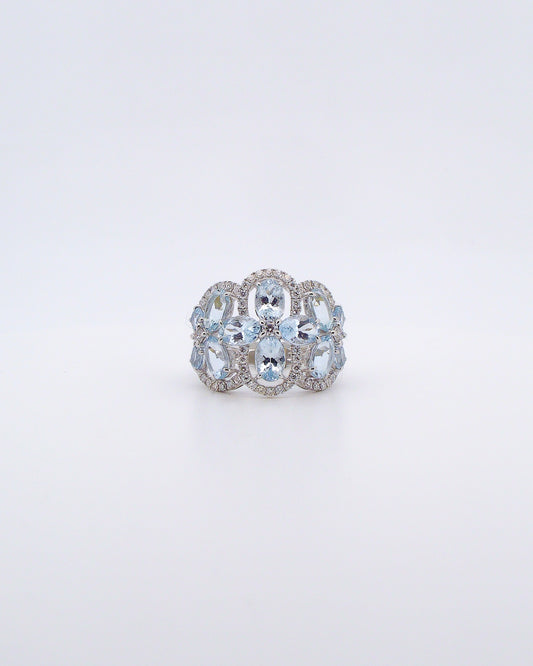 Aquamarine Evening Ring