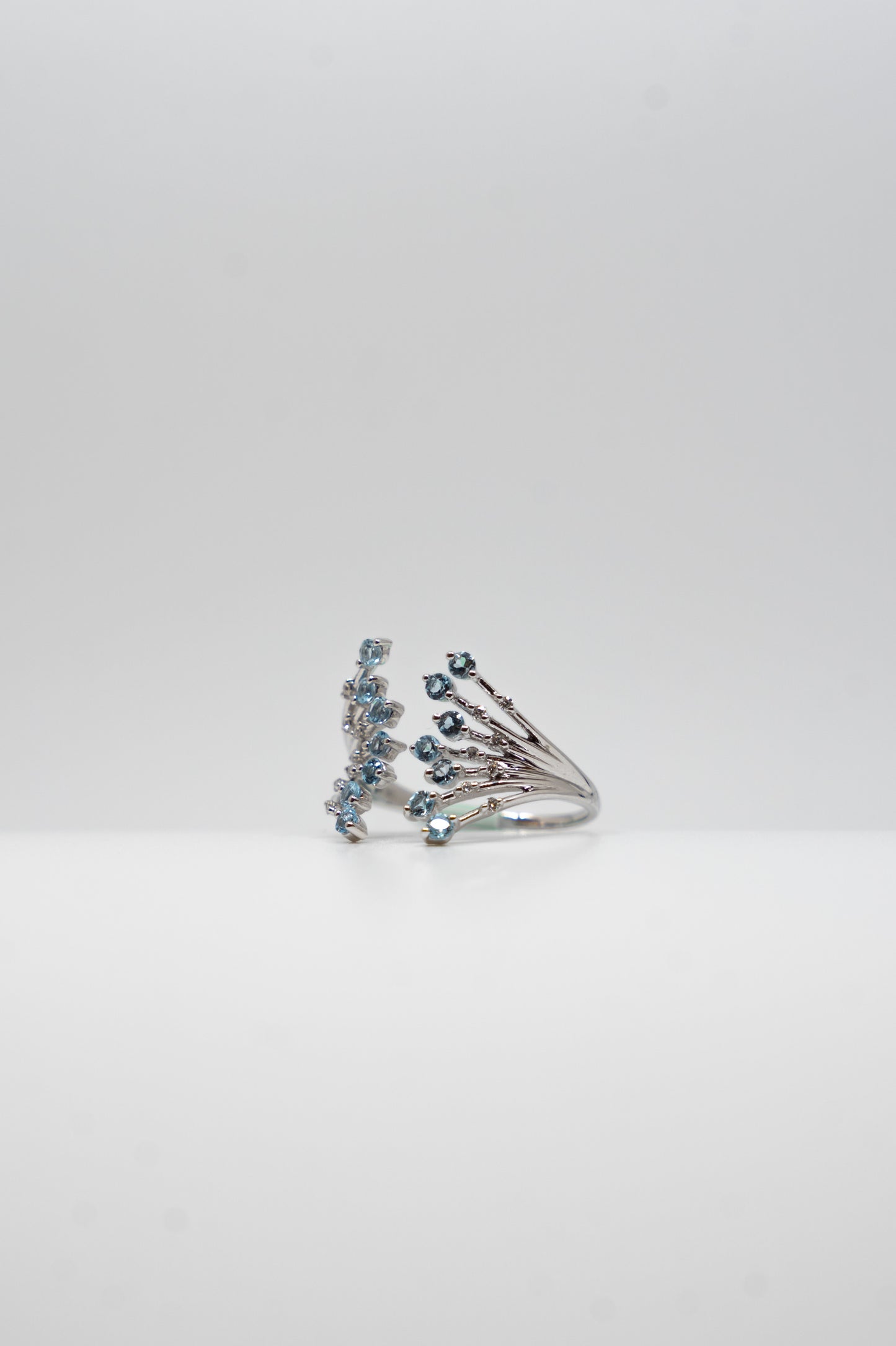 Blue Topaz Fan Ring