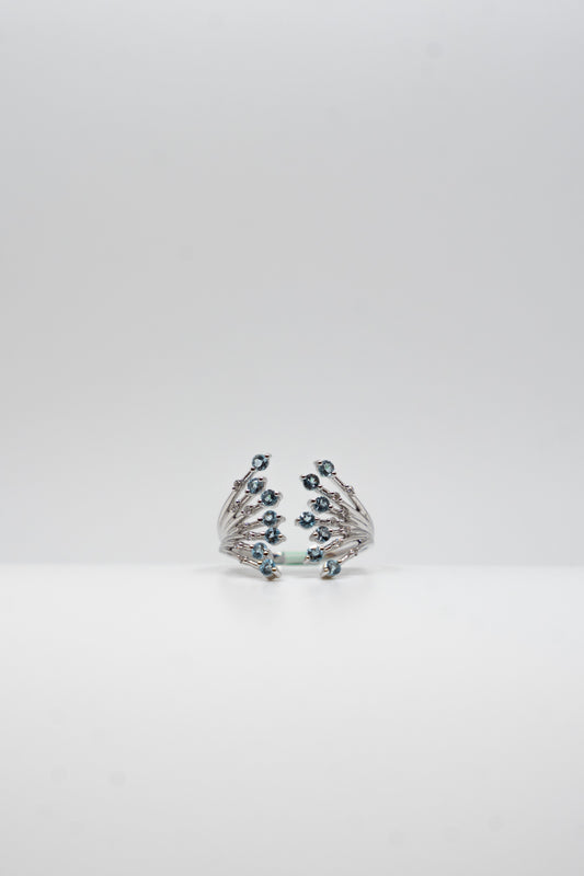 Blue Topaz Fan Ring