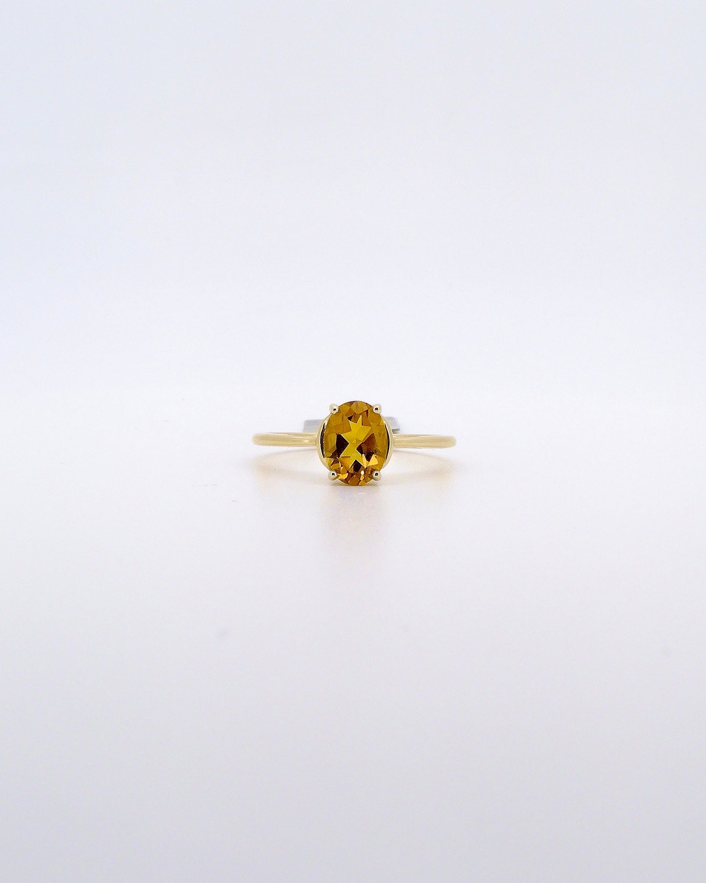 Solitaire Citrine Ring