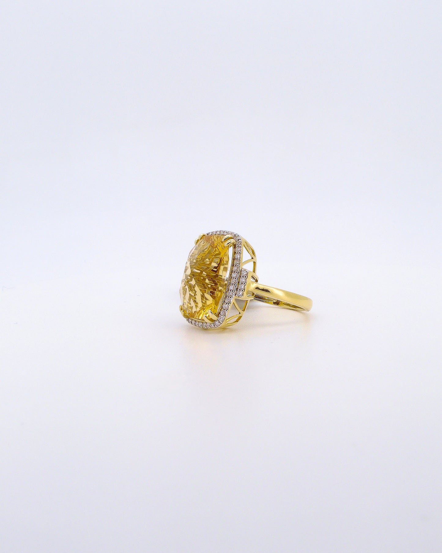 Laser Cut Citrine Ring