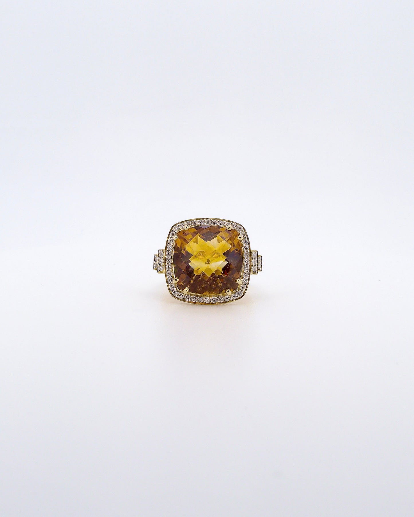 Citrine & Diamond Cocktail Ring