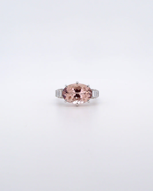East to West Morganite Ring