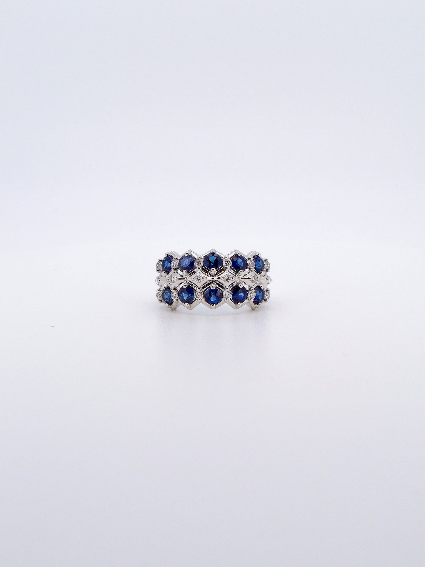 Sapphire Lattice Ring