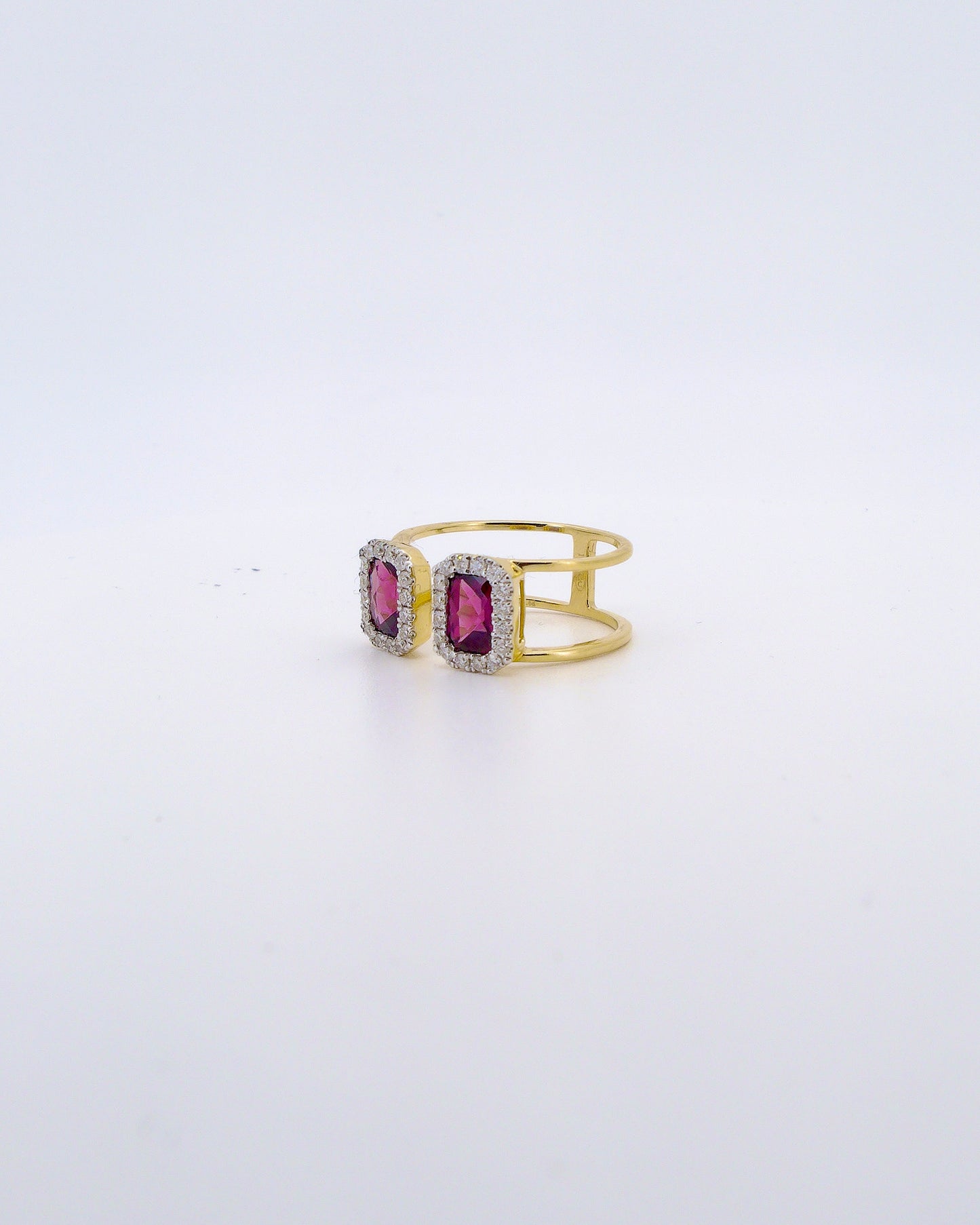 Rhodolite Garnet Duo Ring