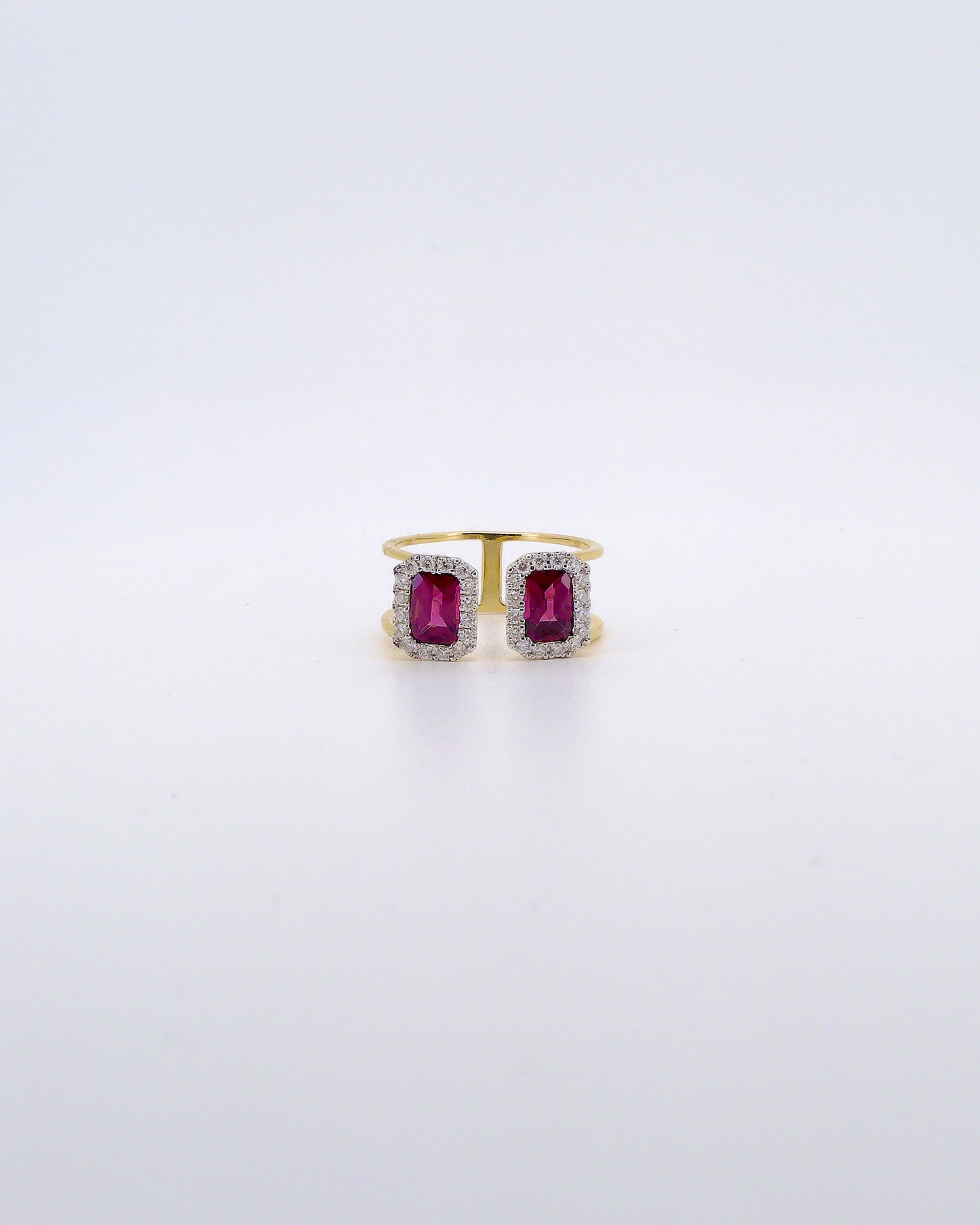 Rhodolite Garnet Duo Ring