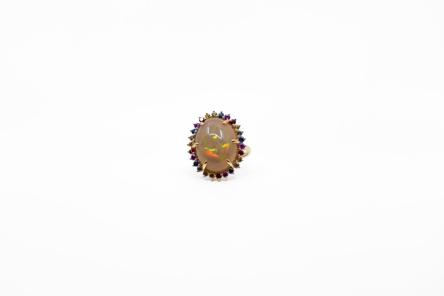 Opal & Rainbow Sapphire Ring