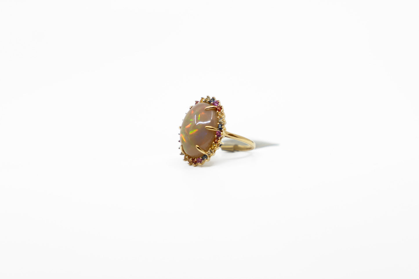 Opal & Rainbow Sapphire Ring