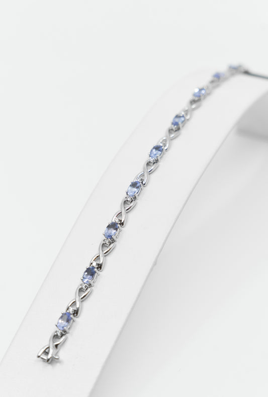 Tanzanite & Diamond Infinity Bracelet