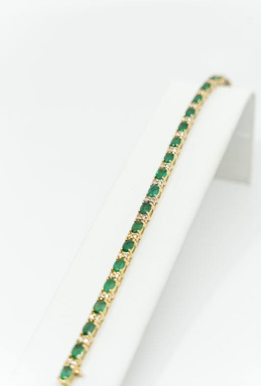 Emerald & Diamond Tennis Bracelet