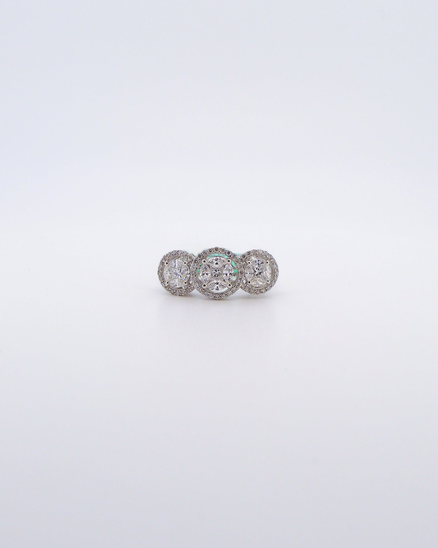 Three Stone Illusion Diamond Ring