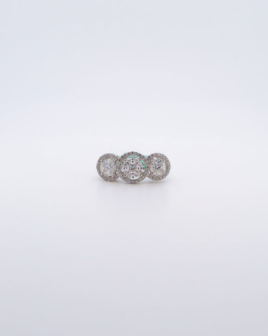 Three Stone Illusion Diamond Ring