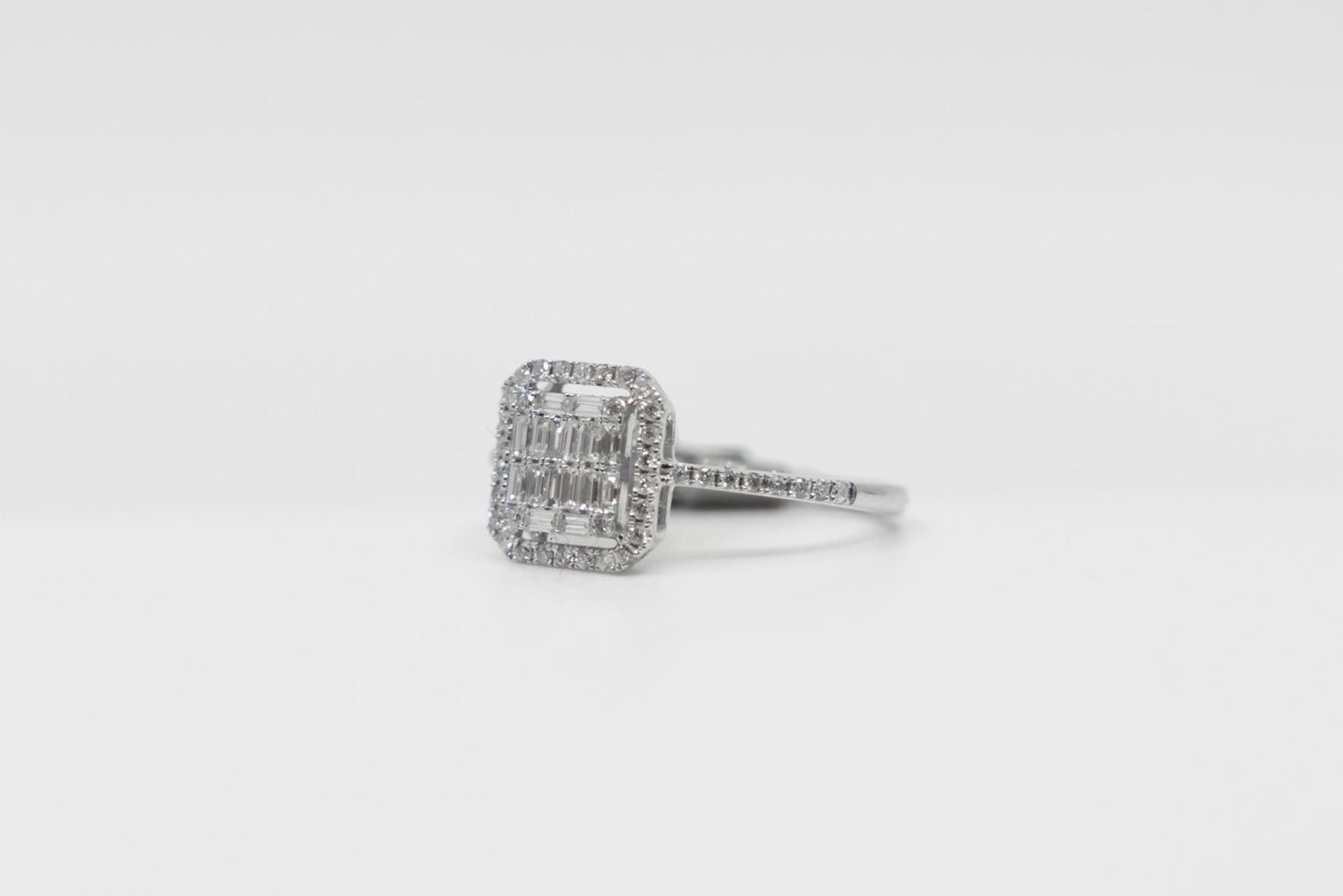 Invisible Baguette Diamond Ring