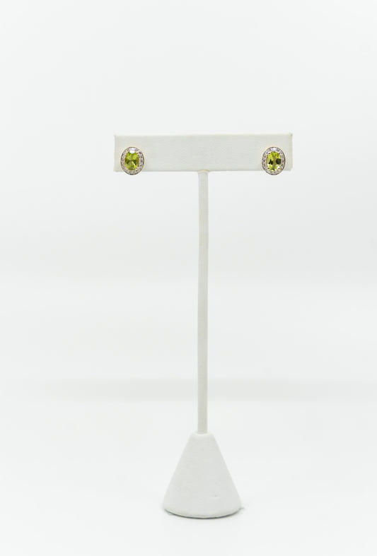 Peridot & Diamond Studs