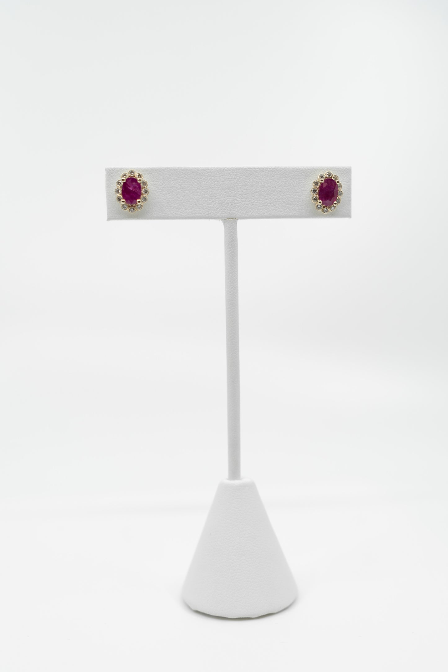 Ruby & Diamond Stud Earrings