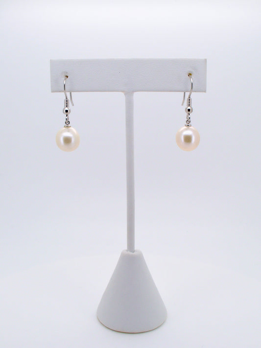 Round Pearl Drop Earrings