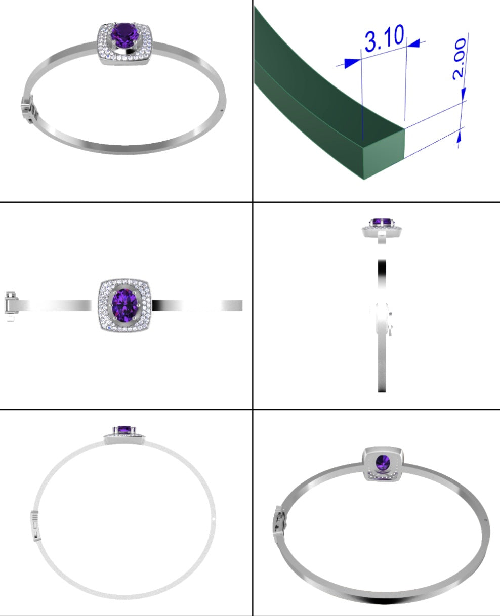Final Payment for 14k White Gold Tanzanite & Diamond Bangle for Jane