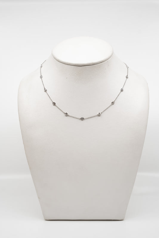 Bezel Set Diamond Necklace