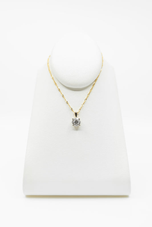 0.26 Carat Illusion Setting Diamond Pendant