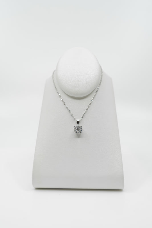 0.36 Carat Illusion Setting Diamond Necklace