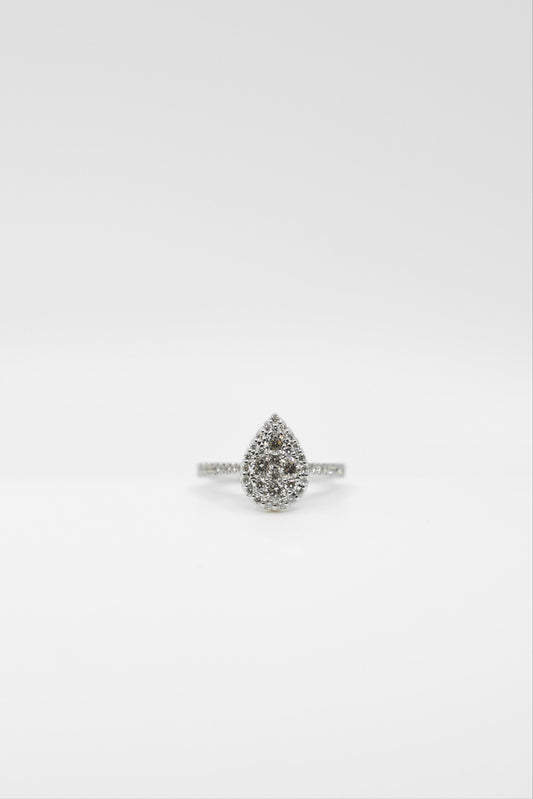 Illusionary Set Pear Diamond Ring