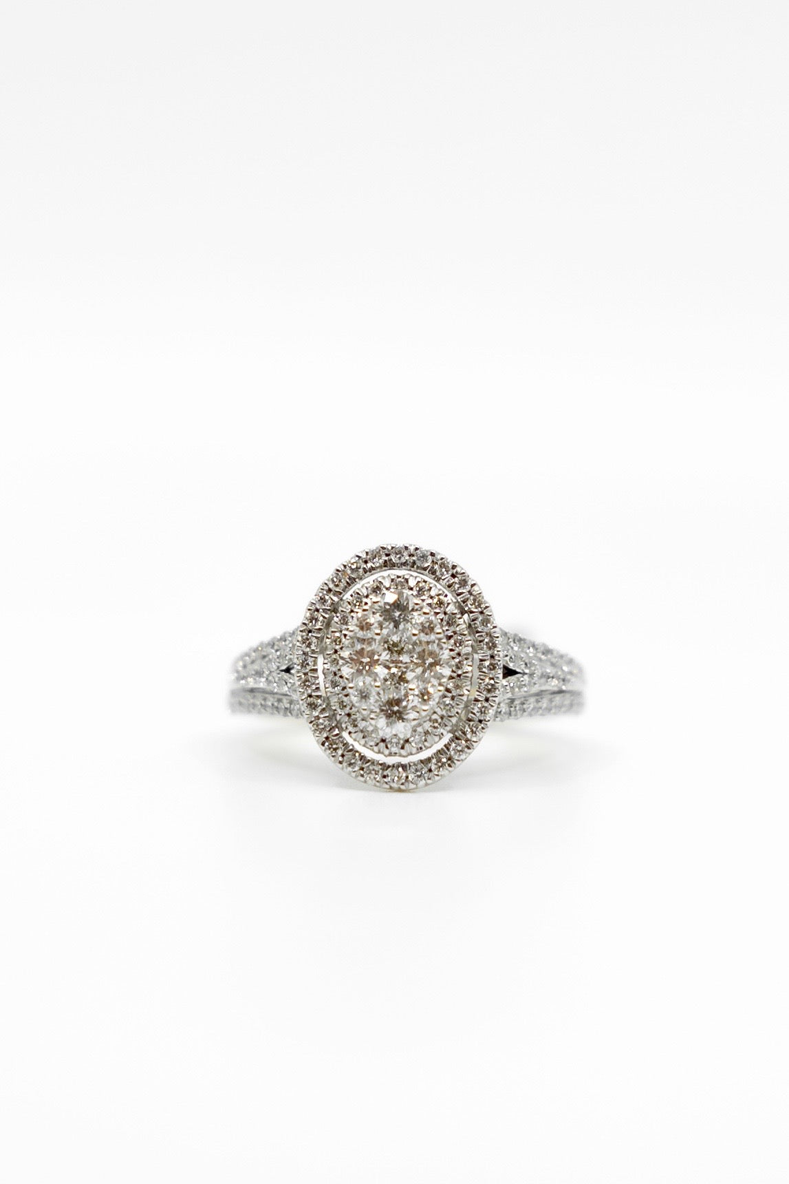 Oval Halo Illusion Ring