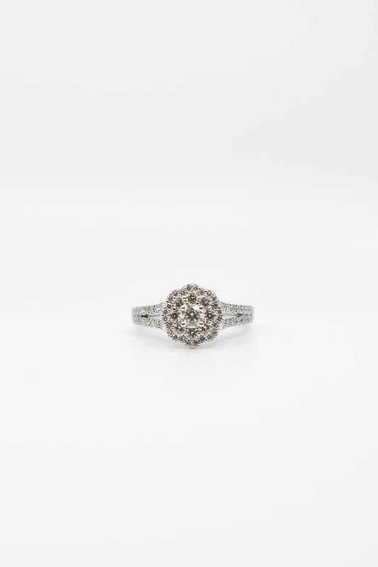 Split Band Round Diamond Ring