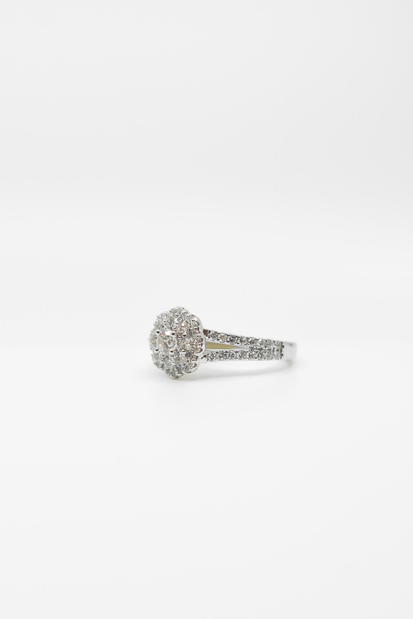 Split Band Round Diamond Ring