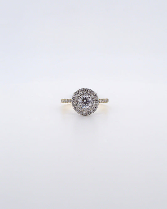 Dainty Double Halo Diamond Ring