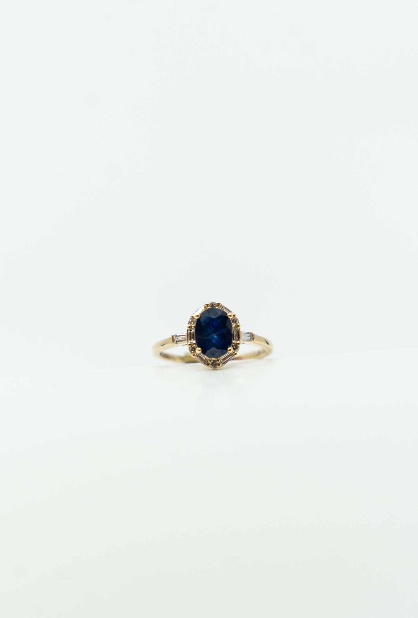 Sapphire & Diamond Vintage Halo Ring