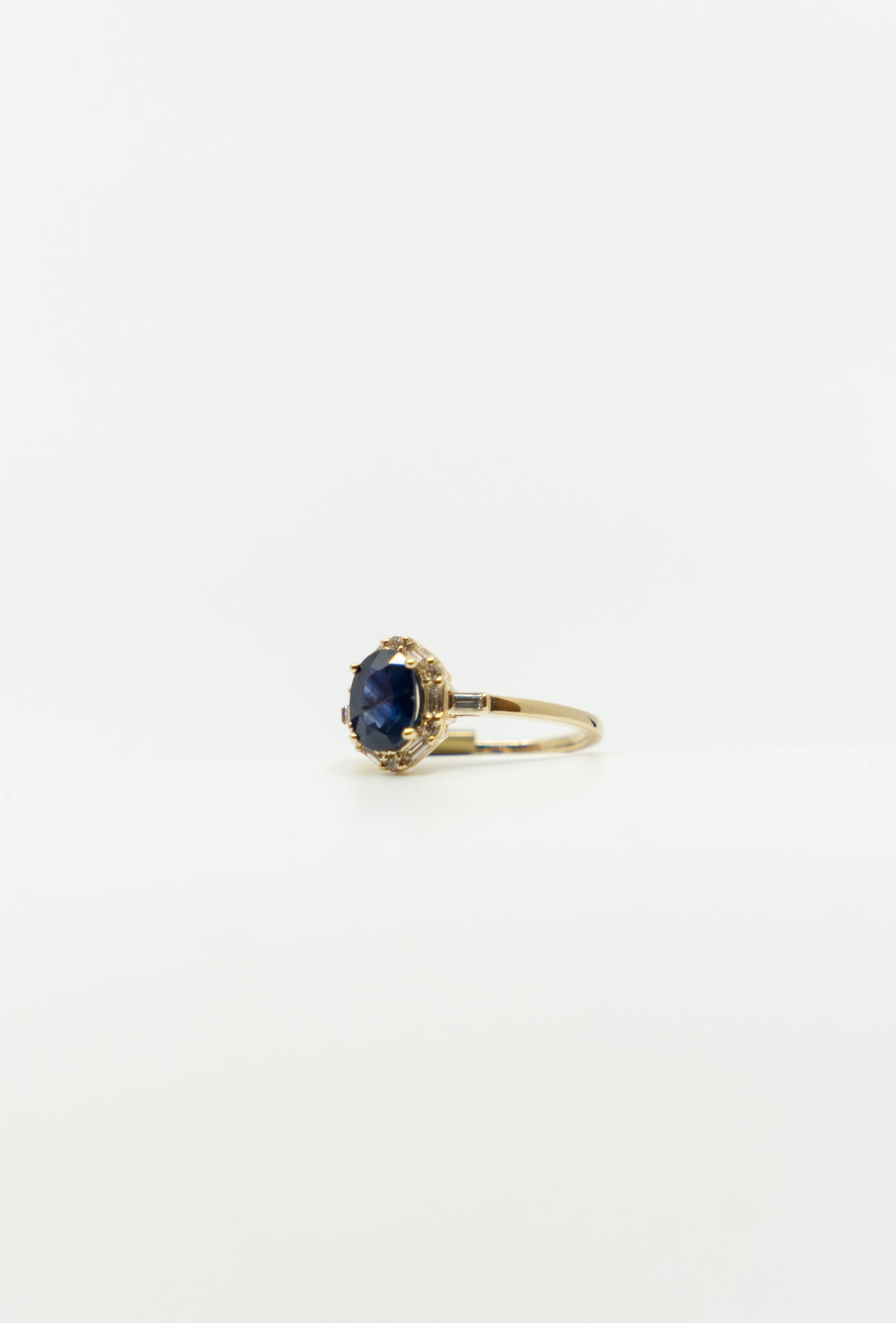 Sapphire & Diamond Vintage Halo Ring