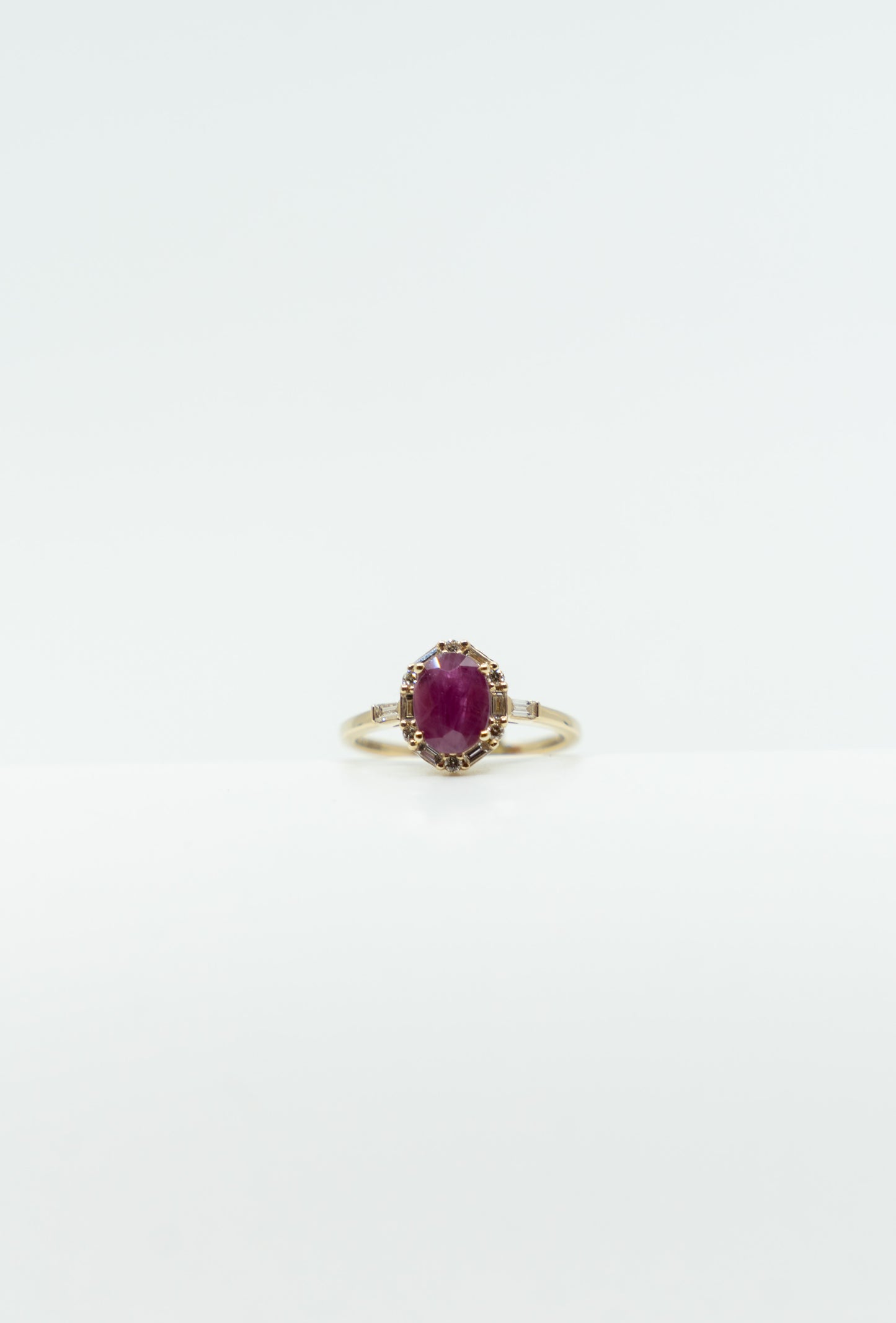 Ruby & Diamond Vintage Halo Ring