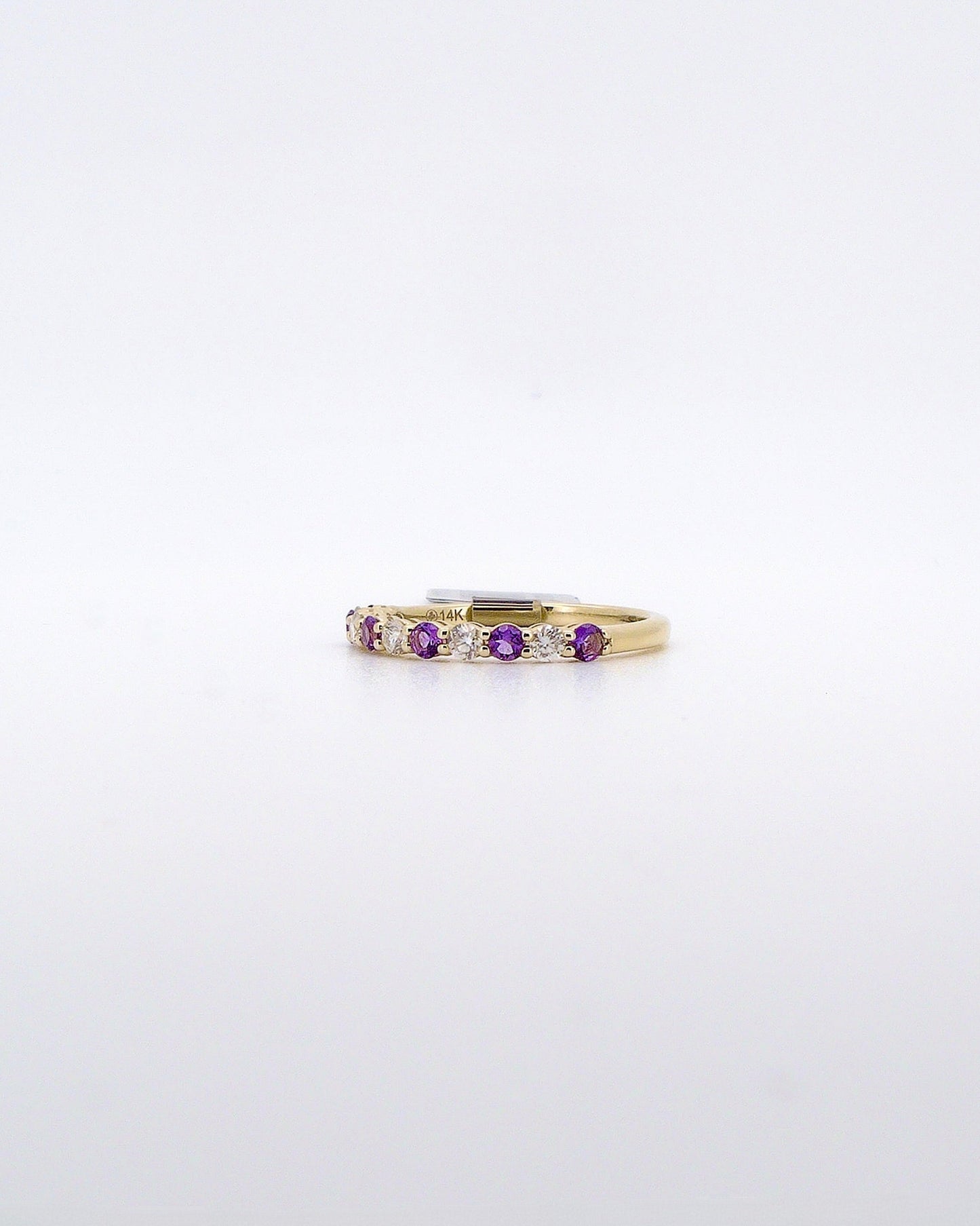 Amethyst & Diamond Band