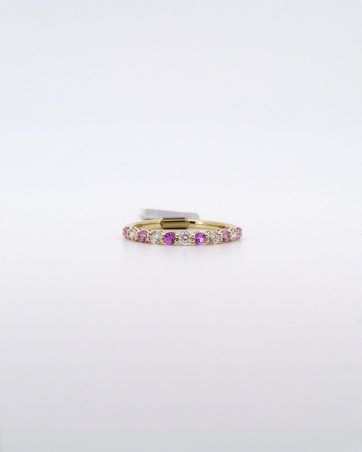 Pink Sapphire & Diamond Stacking Band
