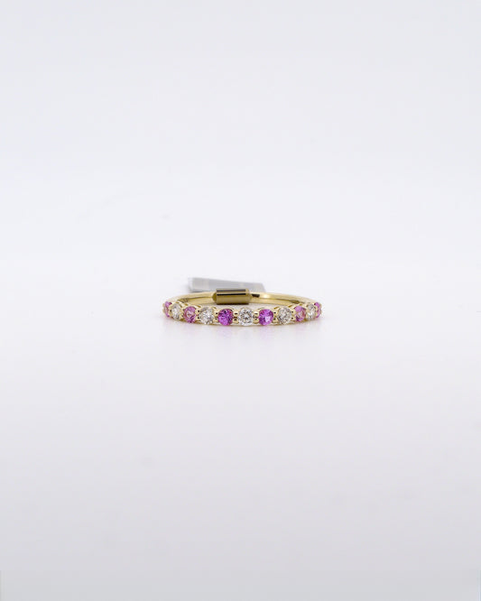 Pink Sapphire & Diamond Stacking Band