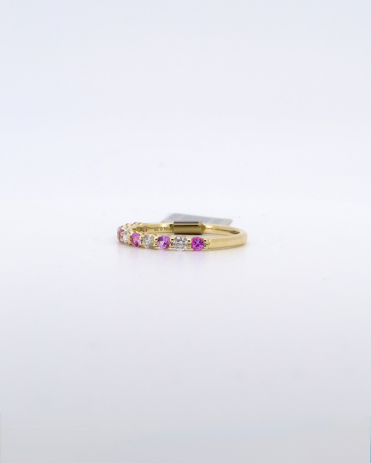 Pink Sapphire & Diamond Stacking Band