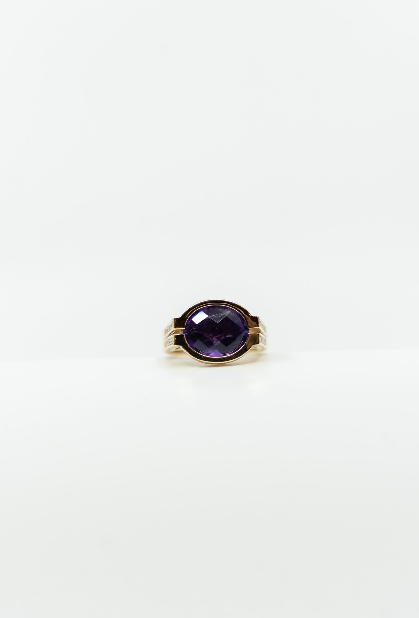 Open Bezel Amethyst Ring